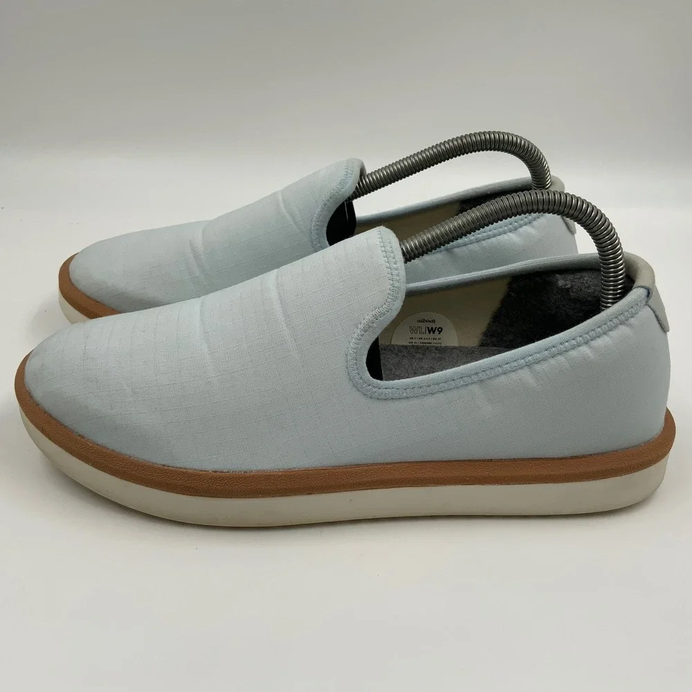 Allbirds Lounger Slip On Sneakers Light Blue Ripstop Wool Lined Womens 9 WLW9